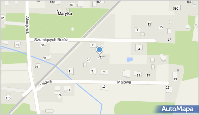 Marylka, Akacjowa, 42, mapa Marylka