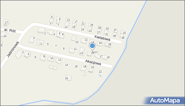 Mechnice, Akacjowa, 15, mapa Mechnice