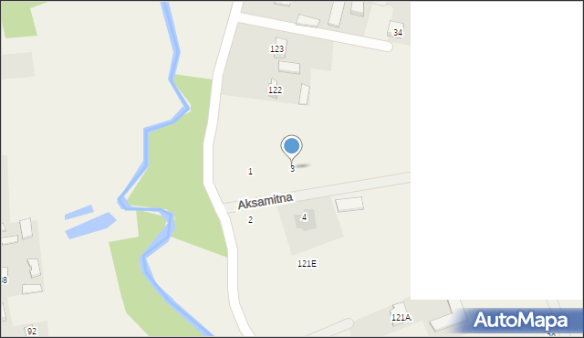 Mętów, Aksamitna, 3, mapa Mętów