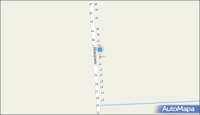 Miedźno, Akacjowa, 26, mapa Miedźno