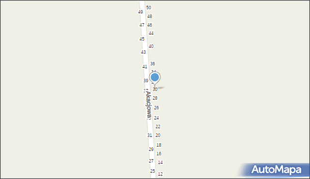 Miedźno, Akacjowa, 30, mapa Miedźno