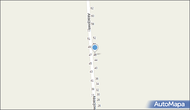 Miedźno, Akacjowa, 46, mapa Miedźno