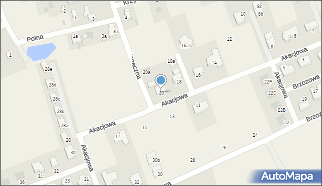 Mierzyn, Akacjowa, 20, mapa Mierzyn