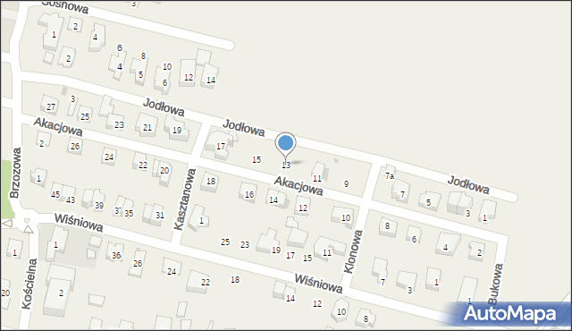 Mirków, Akacjowa, 13, mapa Mirków