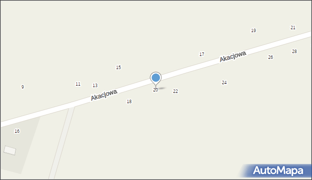 Mistów, Akacjowa, 20, mapa Mistów