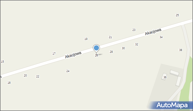 Mistów, Akacjowa, 26, mapa Mistów
