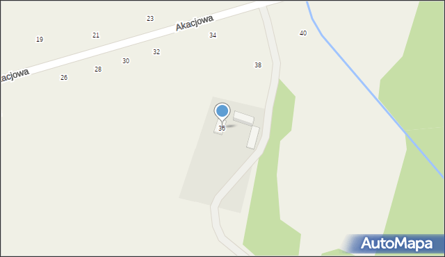 Mistów, Akacjowa, 36, mapa Mistów