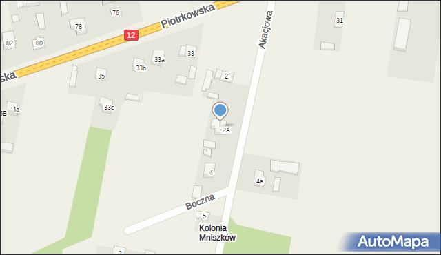 Mniszków, Akacjowa, 3b, mapa Mniszków