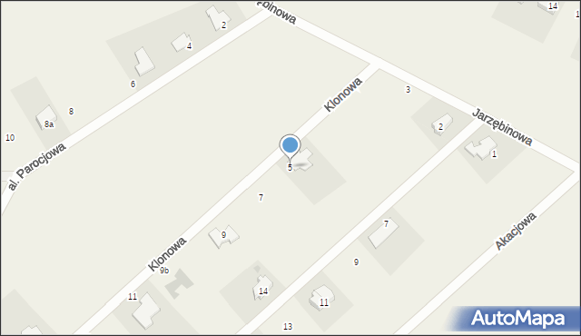 Mokronos Górny, Akacjowa, 5, mapa Mokronos Górny