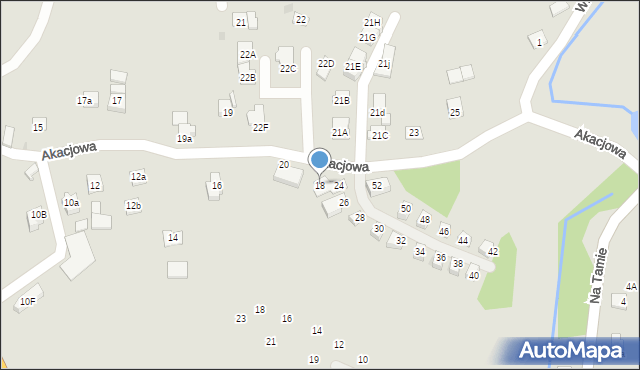 Niepołomice, Akacjowa, 18, mapa Niepołomice