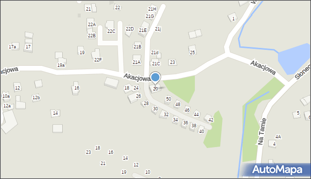 Niepołomice, Akacjowa, 20, mapa Niepołomice