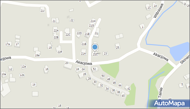 Niepołomice, Akacjowa, 21C, mapa Niepołomice