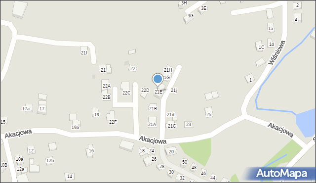 Niepołomice, Akacjowa, 21E, mapa Niepołomice