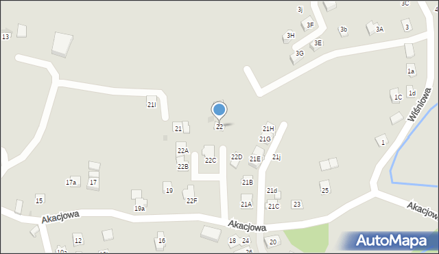 Niepołomice, Akacjowa, 22, mapa Niepołomice