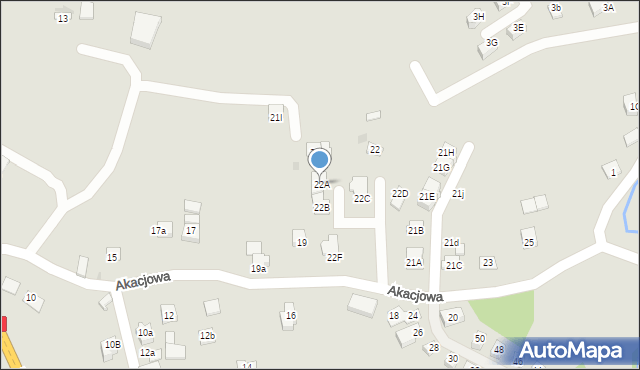 Niepołomice, Akacjowa, 22A, mapa Niepołomice