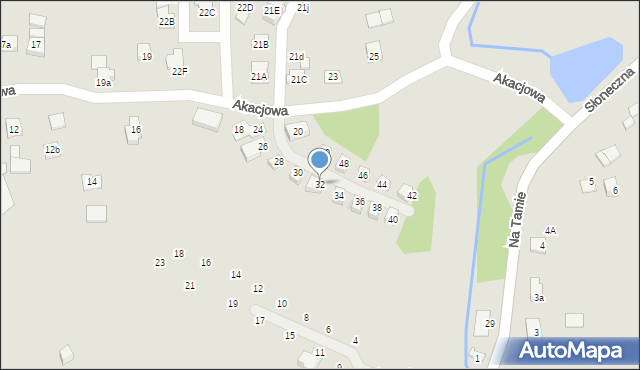 Niepołomice, Akacjowa, 32, mapa Niepołomice