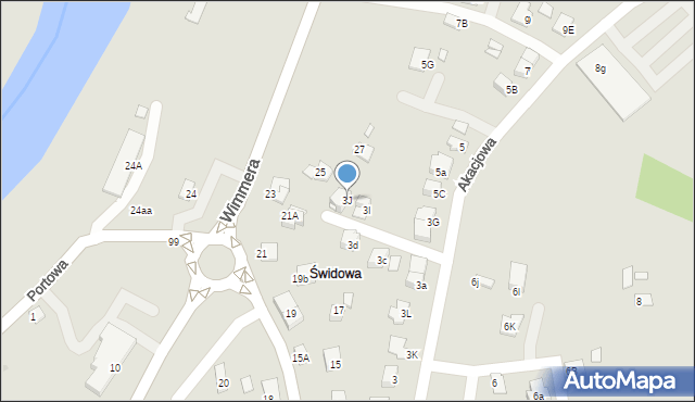 Niepołomice, Akacjowa, 3J, mapa Niepołomice