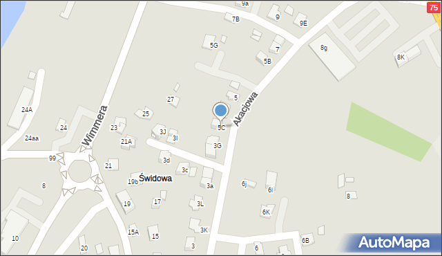 Niepołomice, Akacjowa, 5C, mapa Niepołomice