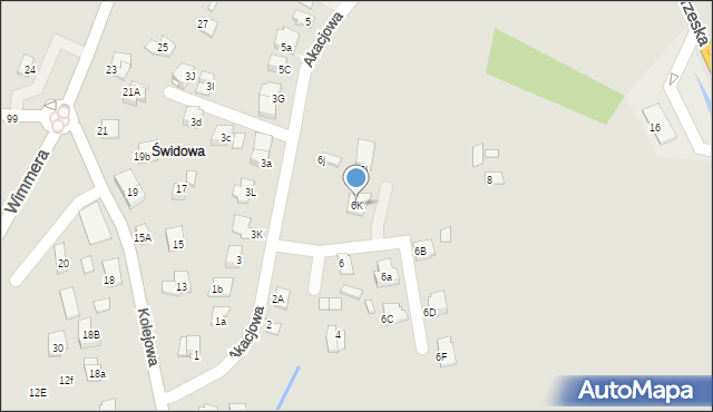 Niepołomice, Akacjowa, 6K, mapa Niepołomice