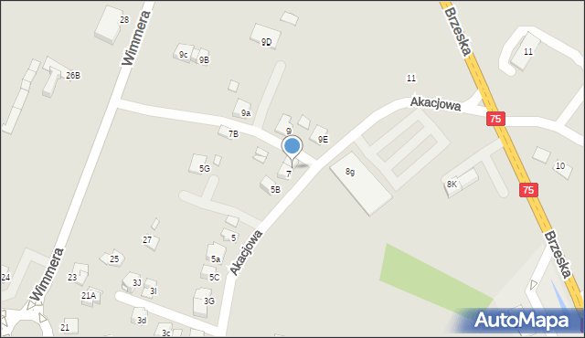 Niepołomice, Akacjowa, 7a, mapa Niepołomice