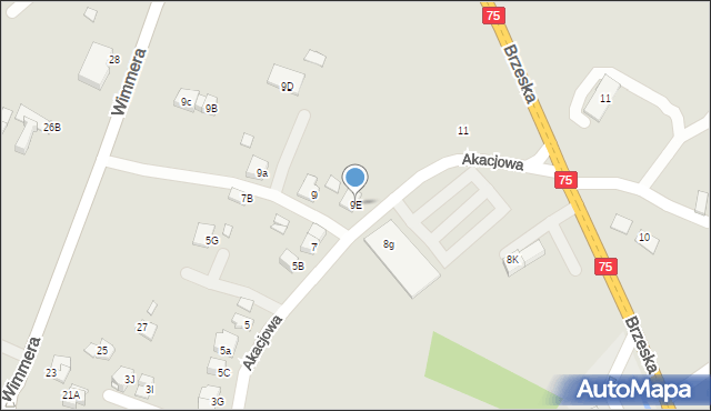 Niepołomice, Akacjowa, 9E, mapa Niepołomice