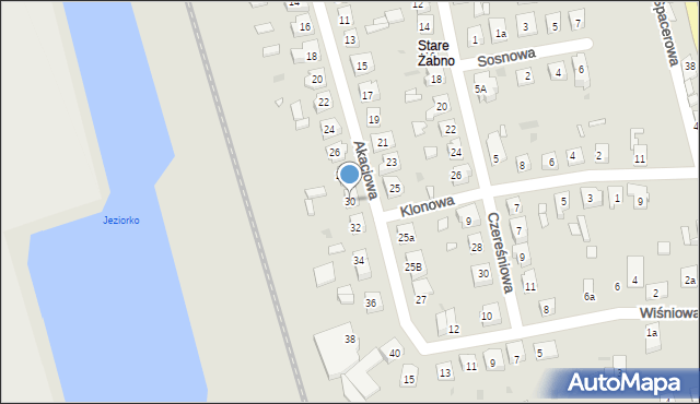 Nowa Sól, Akacjowa, 30, mapa Nowa Sól