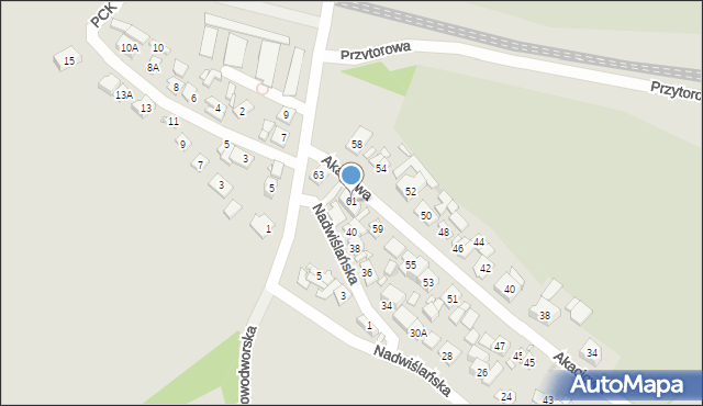 Nowy Dwór Mazowiecki, Akacjowa, 61, mapa Nowy Dwór Mazowiecki