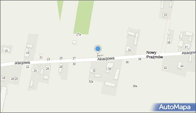 Nowy Prażmów, Akacjowa, 29, mapa Nowy Prażmów