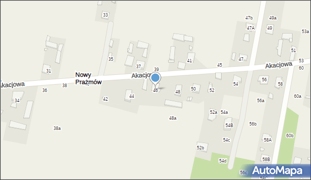 Nowy Prażmów, Akacjowa, 46, mapa Nowy Prażmów