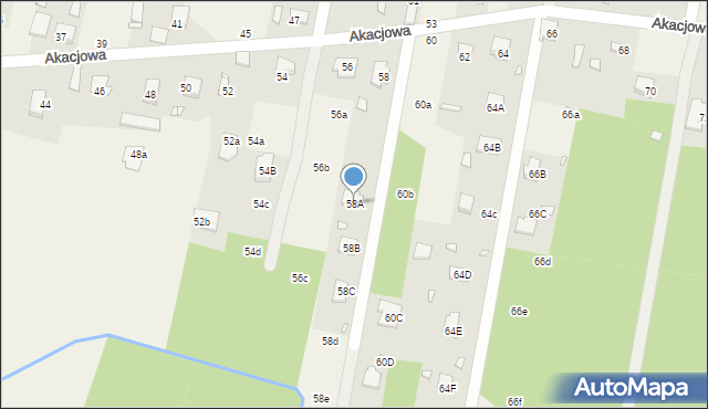 Nowy Prażmów, Akacjowa, 58A, mapa Nowy Prażmów