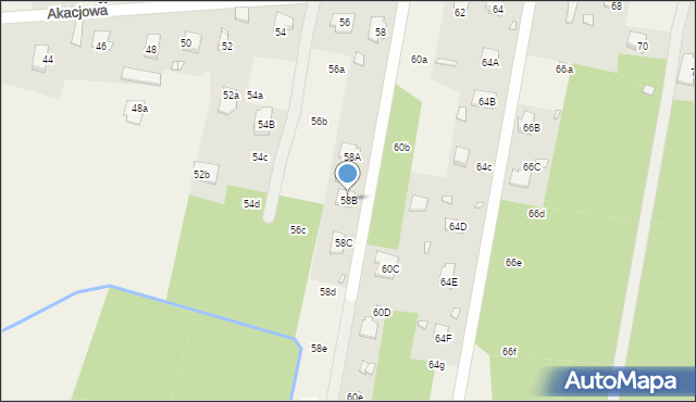 Nowy Prażmów, Akacjowa, 58B, mapa Nowy Prażmów
