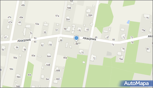 Nowy Prażmów, Akacjowa, 68, mapa Nowy Prażmów