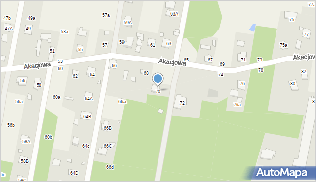 Nowy Prażmów, Akacjowa, 70, mapa Nowy Prażmów