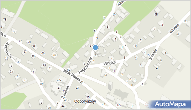 Odporyszów, Akacjowa, 4, mapa Odporyszów