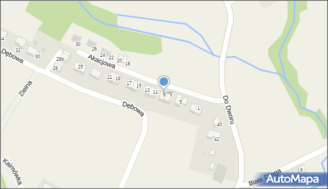 Olszowice, Akacjowa, 9, mapa Olszowice