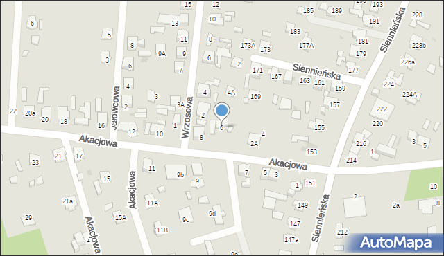 Ostrowiec Świętokrzyski, Akacjowa, 6, mapa Ostrowiec Świętokrzyski