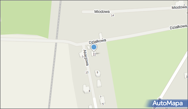 Ozorków, Akacjowa, 11, mapa Ozorków