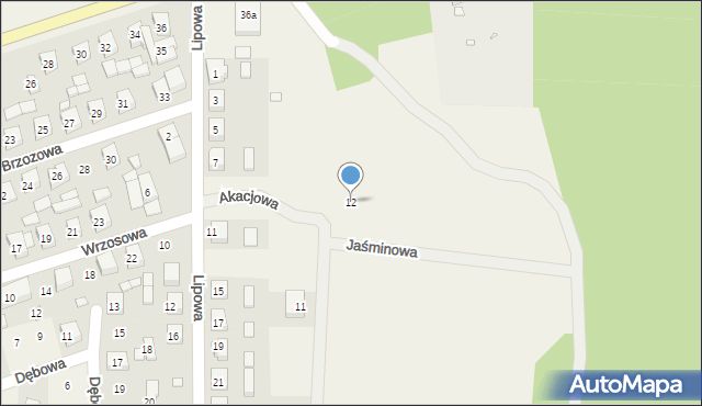 Palaty, Akacjowa, 12, mapa Palaty