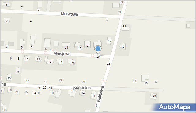 Pęgów, Akacjowa, 19, mapa Pęgów