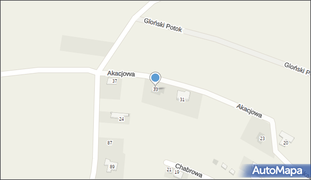 Pietrzykowice, Akacjowa, 33, mapa Pietrzykowice