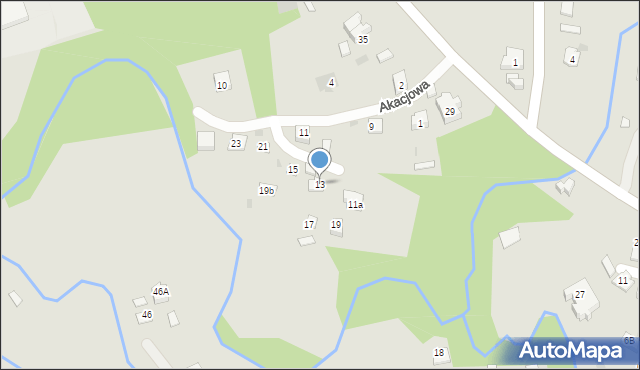 Pilzno, Akacjowa, 13, mapa Pilzno