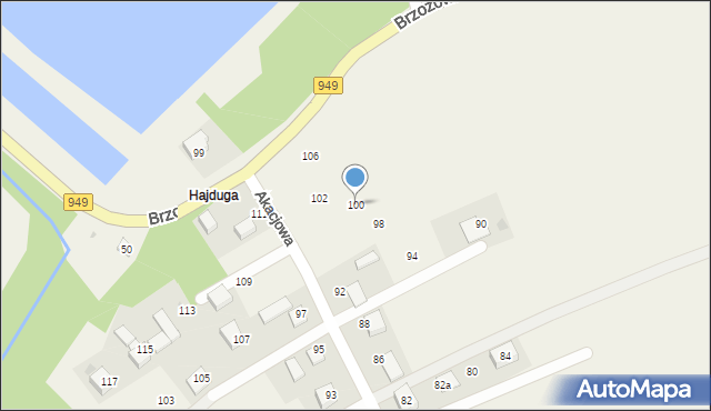 Piotrowice, Akacjowa, 100, mapa Piotrowice