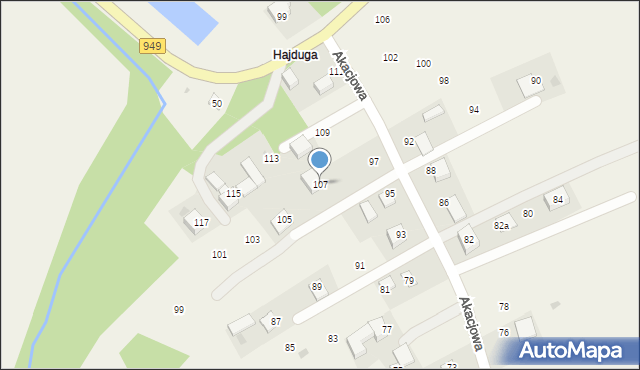 Piotrowice, Akacjowa, 107, mapa Piotrowice