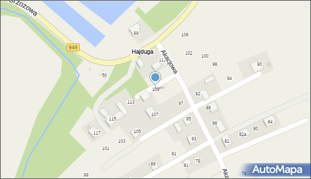 Piotrowice, Akacjowa, 109, mapa Piotrowice