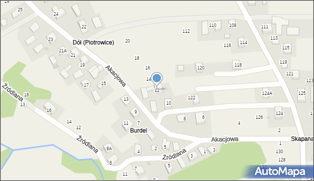 Piotrowice, Akacjowa, 12, mapa Piotrowice