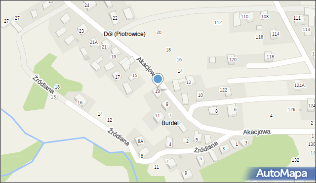 Piotrowice, Akacjowa, 13, mapa Piotrowice