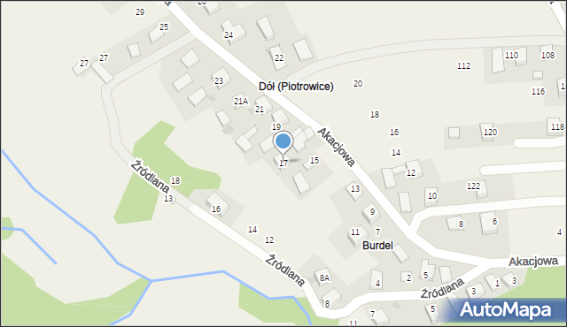 Piotrowice, Akacjowa, 17, mapa Piotrowice