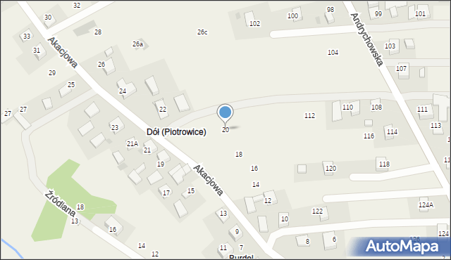 Piotrowice, Akacjowa, 20, mapa Piotrowice