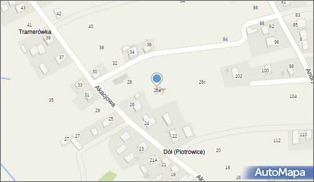 Piotrowice, Akacjowa, 26a, mapa Piotrowice