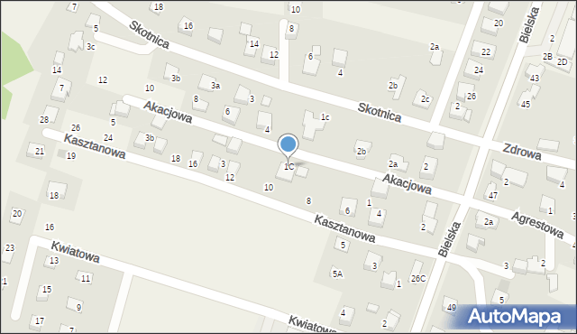 Pisarzowice, Akacjowa, 1C, mapa Pisarzowice